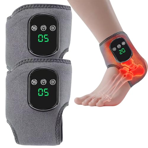 Foot Massage Slipper Lvaeci Ankle Massager for Pain Relief with Hot Compress Function - 3-Level Heat & Vibration...