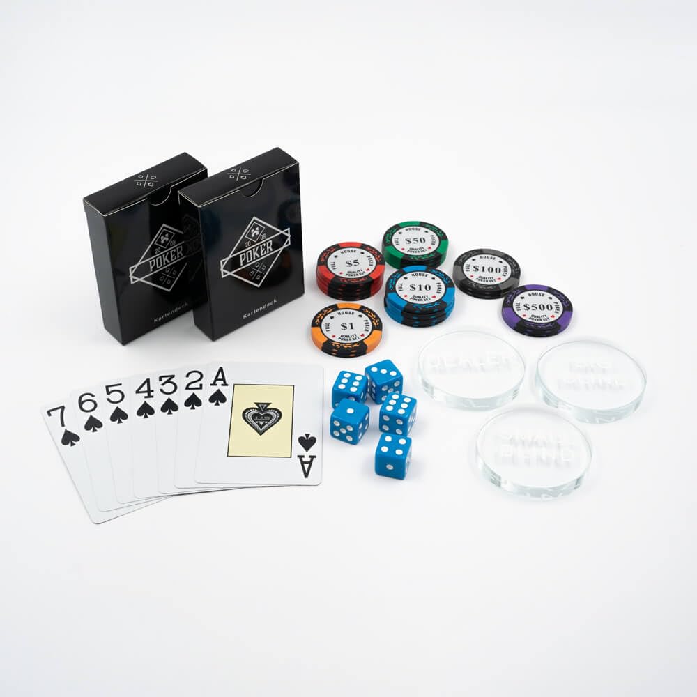 Home Deluxe Pokertisch Flush mit LED Beleuchtung und Getränkehalter für bis zu 9 Personen