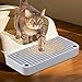 Litter Box Step - Double Layered Cat Ramp, Pet Toilet Pedal, Kitten Stair | Waterproof PP Material with Filter Function, Easy Cleaning Litter Station for Indoor Cats, Rabbits, Small Animals 32x16x4cm