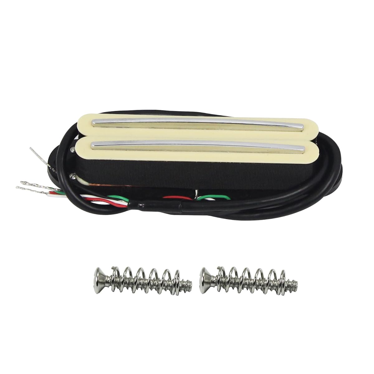 FLEOR 3PCS Pastillas Humbucker de Doble Riel Caliente Alnico 5 para Guitarra y Pastilla de Bobina Simple Mástil+Medio+Puente Juego de Pastillas, Crema