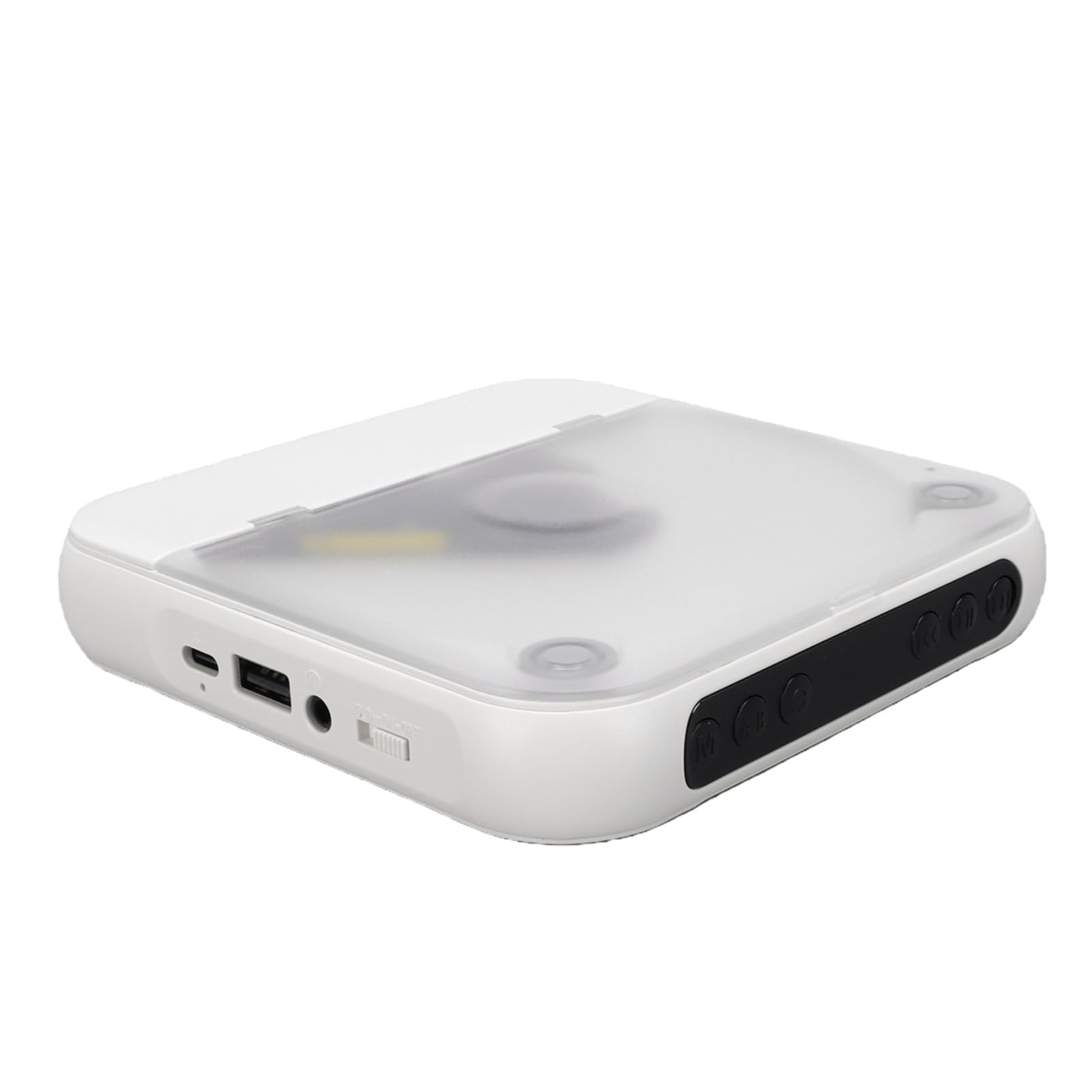 Ausla Lettore CD Portatile Lettore CD Bluetooth con Alloggiamento in ABS Batteria Ricaricabile da 2000 MAh Radio FM da 3,5 Mm AUX Anti Salto per Pendolari da Viaggio in Auto