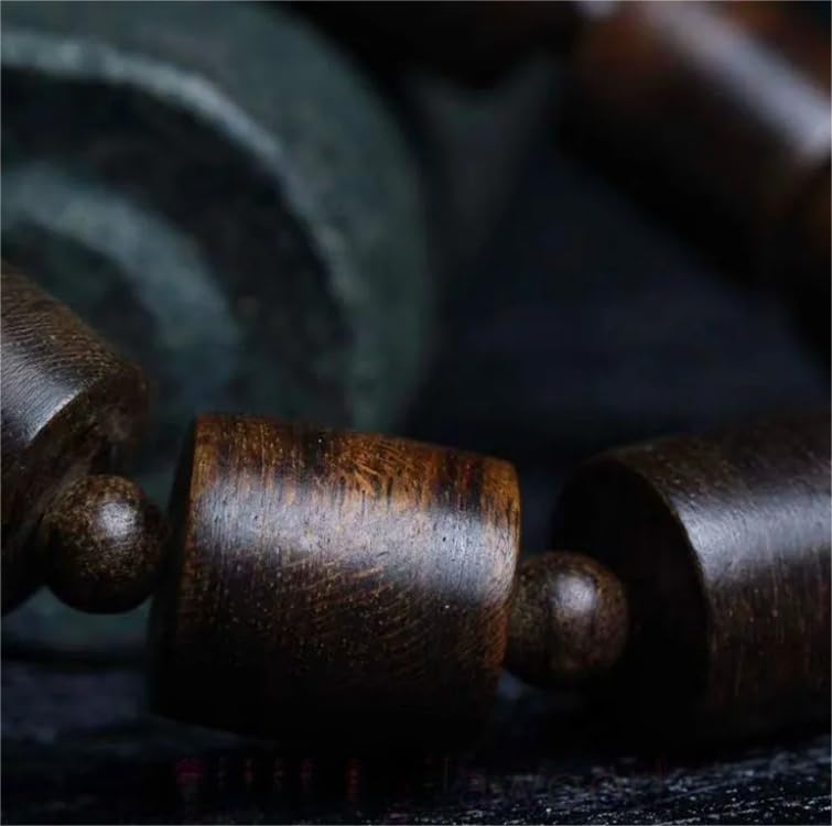 Bracelet bouddhiste en bois d'agar 18mm pour yoga et méditation - 4