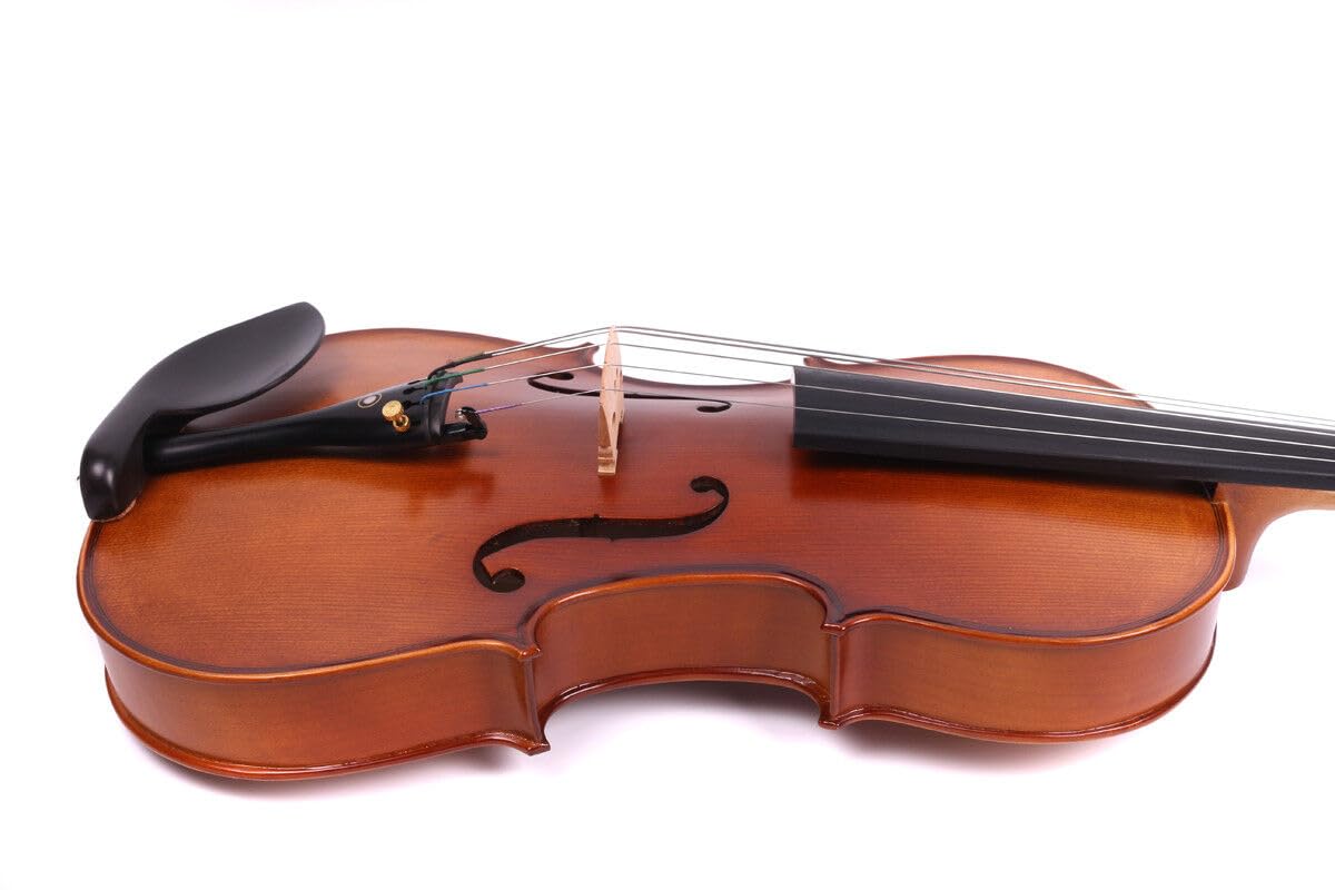 Alto acoustique fait à la main en bois d'épicéa d'érable et d'ébène avec étui de transport, nœud (Marron-5Str-39,4 cm)