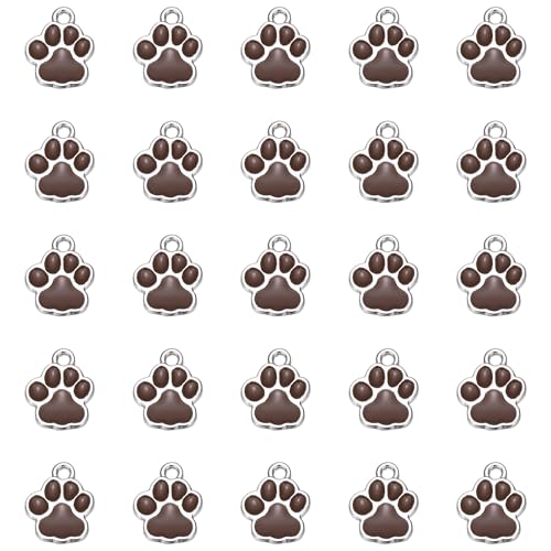 PETAXCELL Charm Emaille Pattes Marron/Blanc 40Pcs