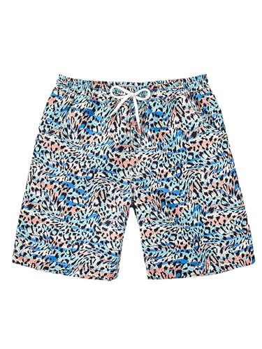 Kids Boys Printed Swim Trunks Drawstring Elastic Waistband Boardshorts Beach Pants