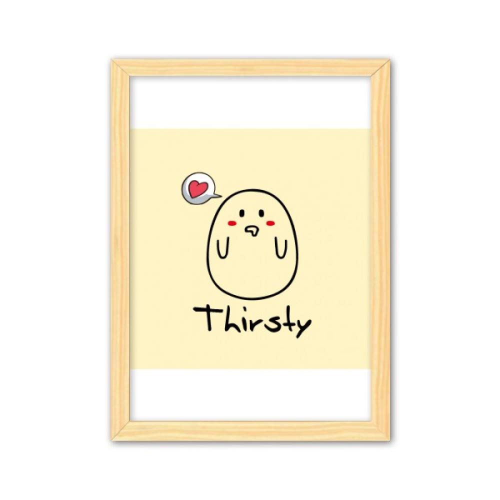 offbb Lovely Expression Longing Appetence Decorative Wooden Painting Home Decoration Picture Frame A4