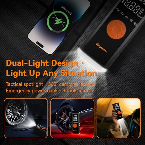 Corded/Cordless Tyre Inflator Portable Air Compressor 12V DC, 150PSI 6000mAh Long-Lasting Battery Electric Air Pump with Digital Display & Dual LED Light for Car, Motorcycle, Bike, Ball & DIY — view 6