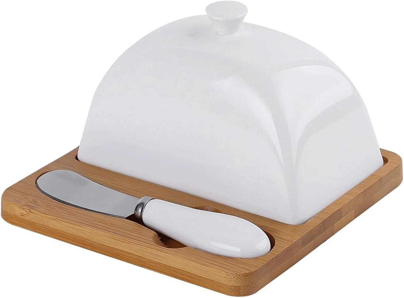 Butter Dishes Ceramic Butter Keeper,White Ceramic Butter