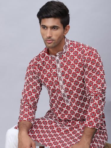 Image of Jompers Rayon Embroidered & Sequins Regular Fit Kurtas for Men.