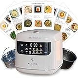 Mini Reiskocher kleiner Multikocher 0,8L 3,5 Cup/1-4 Portionen, 10 Programme für ALLE Reissorten inkl. stärkereduzierter Basmati Vollkorn Getreide Dampfgarer Brei Suppe Schmoren (cremeweiß, 0,8 Liter)