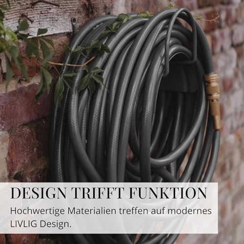 Wandschlauchhalter Livlig53 aus pulverbeschichtetem Stahl, Made in Italy