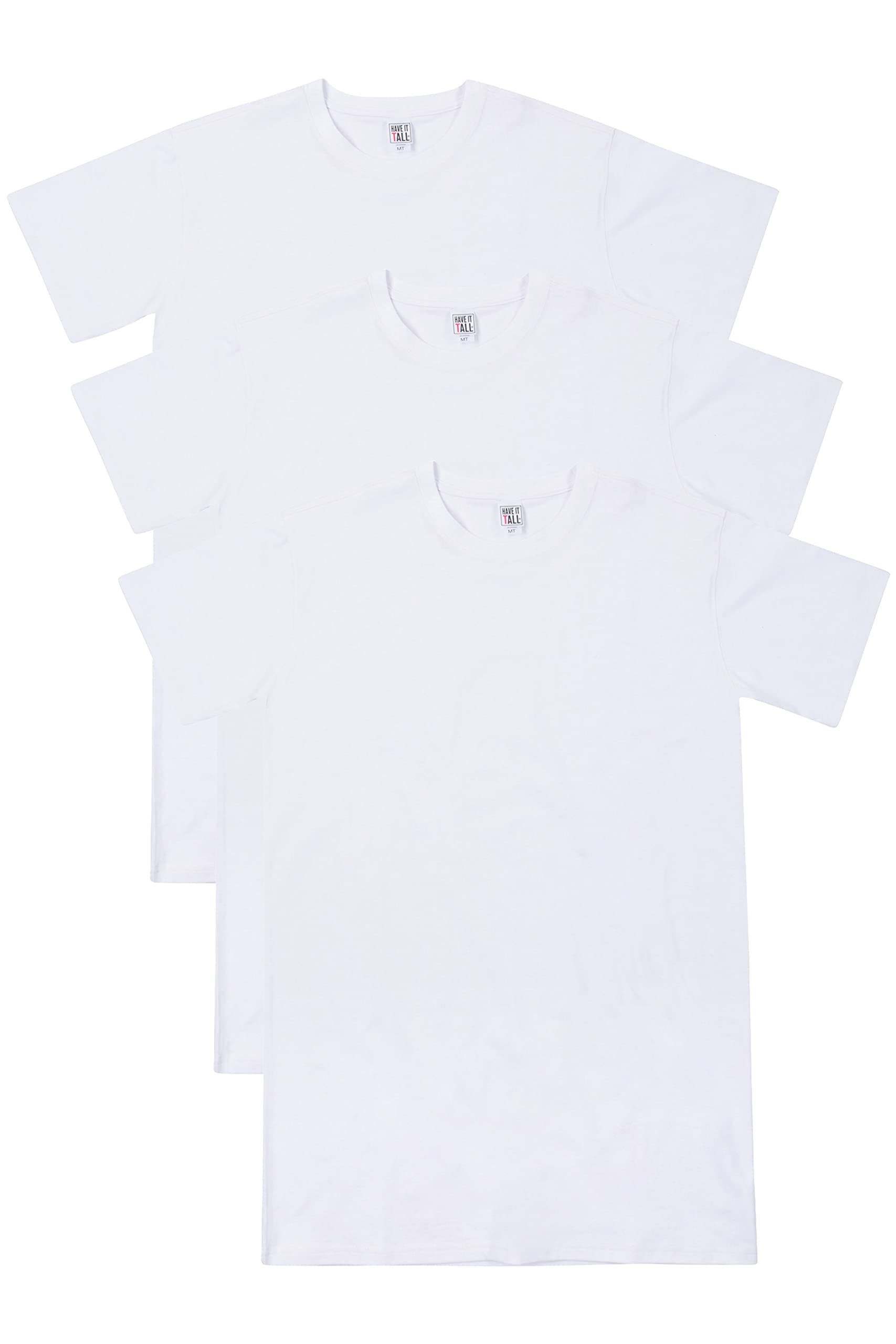 Have It Tall Men's Premium Ringspun Cotton T Shirt 3-Pack WhiteWhiteWhite X-Large Tall