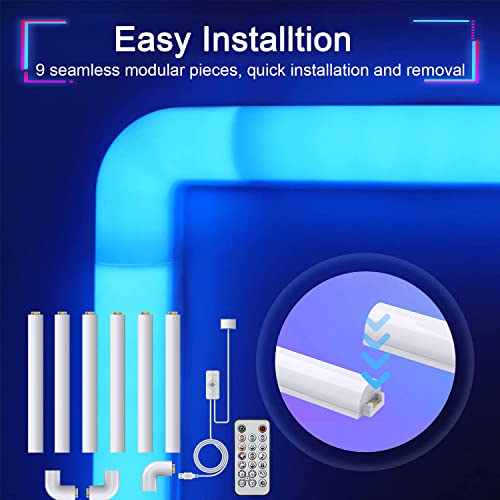 Enituo Rgb Led Wall Lights, Smart Wall Sconces With Music Sync, Multi Dynamic Scenes, Rgb Glide Wall Light For Gaming Party Bedroom Streaming Tv Backlight, App And Remote Control, 6 Pcs And 3 Corners #TOP6