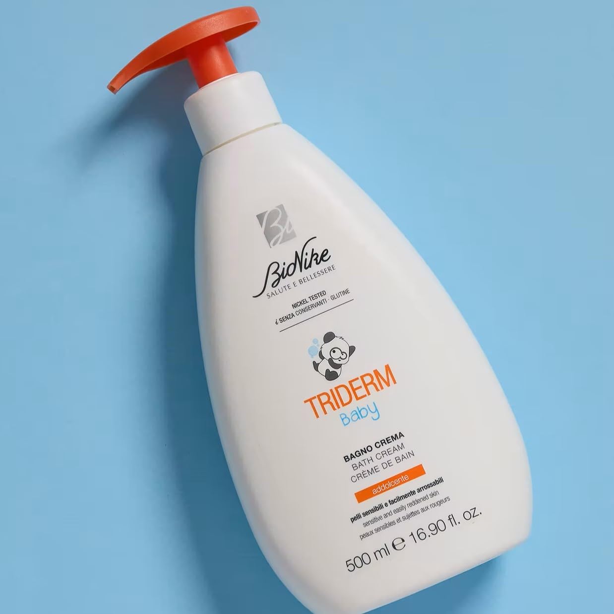 Bionike Triderm Baby - Bagno Crema Neonato e Bambino Deterge Delicatamente e Protegge Pelli Secche e Irritate, per Idratazione e Morbidezza, 500 ml