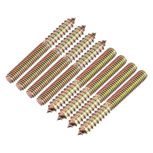 Image of uxcell 5 /16-18x2-3 /4 Hanger Bolts, 12pcs Double Ended Screws Wood Dowel Screws for Furniture