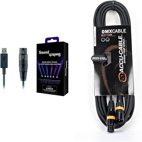 SoundSwitch Interfaz Micro DMX + cable Accu de 25 pies Cable DMX