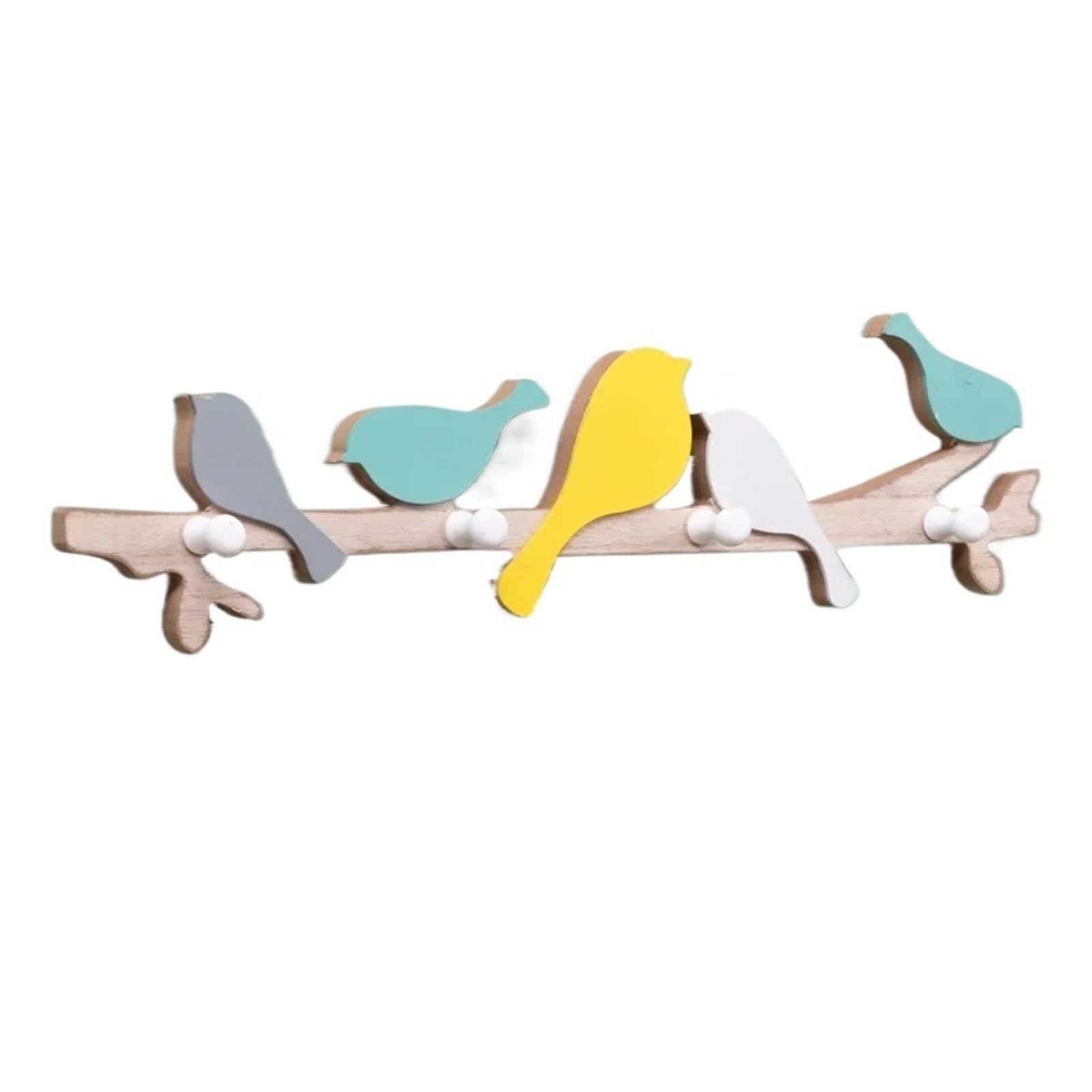 Portachiavi da parete 4 ganci decorativi for la casa, appendiabiti in legno a forma di uccello, appendiabiti(Colour bird)