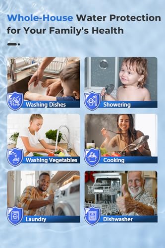 Image of iSpring FC25B-PB 4.5 inch x 20 inch Lead, Arsenic, Cadmium, Chlorine Reducing Whole House Water Filter, SGS-Tested, Fits iSpring WGB32B Series