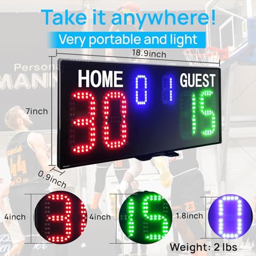 Tableau d'affichage numérique portable avec télécommande pour ne plus perdre le score
