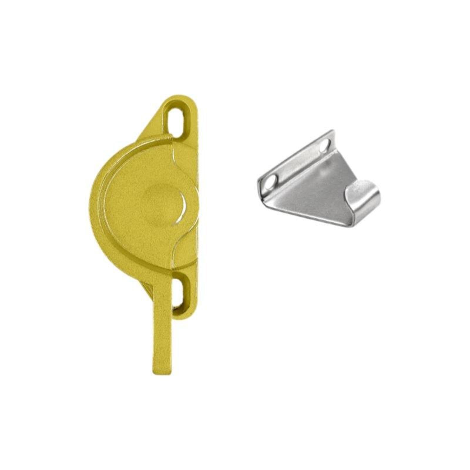 Sliding Pane Lock Aluminum Alloy Security Lock Adjustable No-Drill Installation Suitable for Home & Office Champagne Left+#1 Hook-image-21