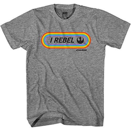 Rebel Rainbow Alliance Rebellion Tee The Last Jedi Luke Rey Princess Leia Chewbacca Finn R2D2 BB8 Adult Mens Graphic T-Shirt Apparel (Black, XX-Large)