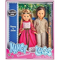 Nancy Coleccion Maletas Nancy Colección - Nancy y Lucas 1977 y 1979, Reedición de 2022, Co-Pack de la muñeca clásica de colección y su Amigo, Ropa y complementos de la época, para coleccionistas y niñas, Famosa
