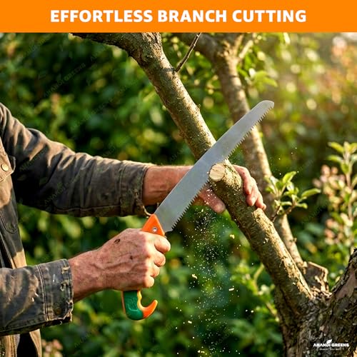 Image of Anandi Green's Garden Pruning Saw Small Size Tree Pruner With Extendable Pole Fixing Slot Hand Tools For Remove Unwanted Branches In Your Garden, Hand powered tool