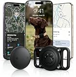 GPS Dog Tracker Collar for iOS & Android, Bluetooth Pet Activity Tracker, No Monthly Fee, Works with Apple Find My & Google Find Hub, Model Black 1pack