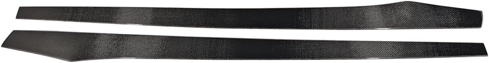 Compatible with Universal 85.5 in Side Skirt Extension Flat Bottom Line Lip Carbon CF Pair