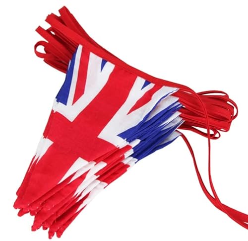 Union Jack - Banderines de tela (10 metros) para King Party United Kingdom Celebration (Union Jack) Cover