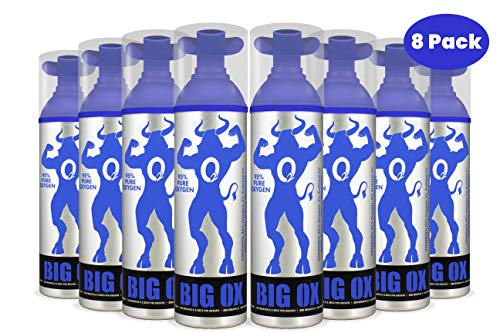 New 10LITERS Oxygen CAN - Pure Oxygen Can - Big Ox O2 95% Pure Oxygen - 100-200 Breaths, 1-2 Seconds Each (8CANS)