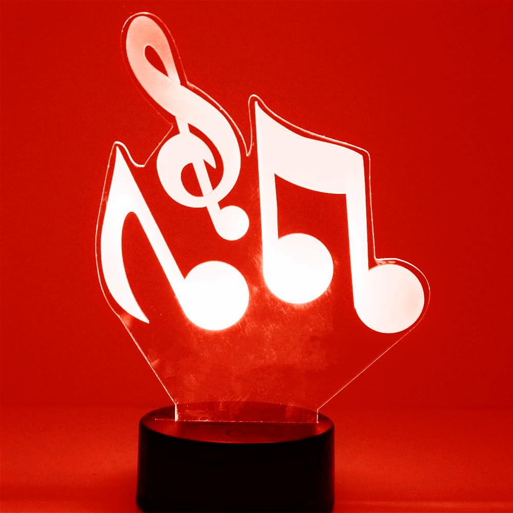 Lampe d'ambiance 3D en Forme de Note de Musique, 7 Couleurs, Interrupteur Tactile, USB LED, pour la Maison, Les fêtes ou Un Anniversaire.