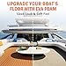 Pterying EVA Foam Boat Flooring - 94.5''x 47.2'' Waterproof Non-Slip Marine Carpet, 6 MM Self-Adhesive Sea Deck for Jon Boats Yacht Kayak Surfboard RV Garden Swim Platform, Brown Stripe
