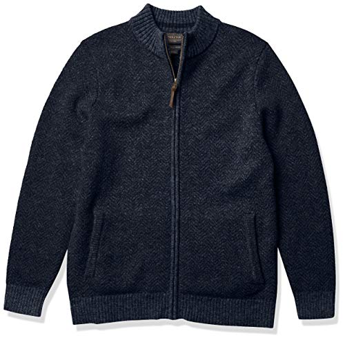 Pendleton Men's Shetland Full-Zip Cardigan Sweater, Navy Heather, XL