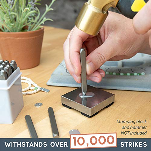 Metal Stamping Kit, 64 Piece Punch Set - Number & Letter Stamps for Metal, Jewelry, Wood, Leather & More - Thumbnail 4