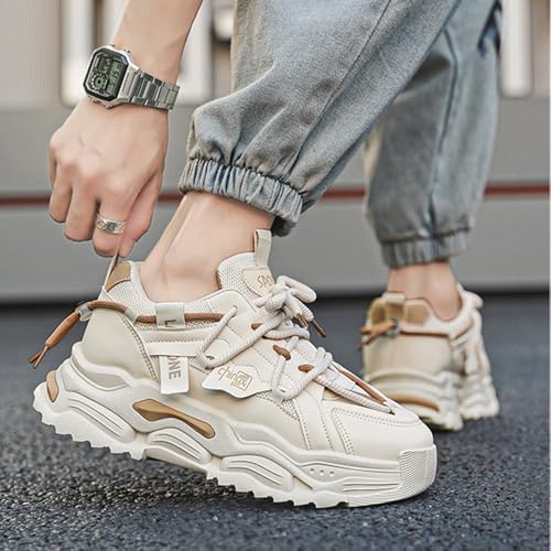 Mens Chunky Walking Shoes Fashion Colorblock Sneakers Lightweight Breathable Retro Casual Shoes4