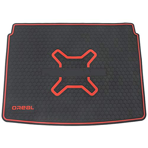 OREALTECH Alfombrilla Protectora Trasera para Maletero de Látex Impermeable para Todo Clima, Negra-Roja para Renegade 2015-2019