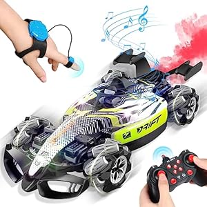 AYIQUTY Hand Controlled Gesture RC Car, Drift Car with Light Spray, 2.4Ghz 4WD 360° Remote Control Racing Car Toys Model Car Gifts for 6 7 8 9 10 11 12 13 year old Kids Boys Girls