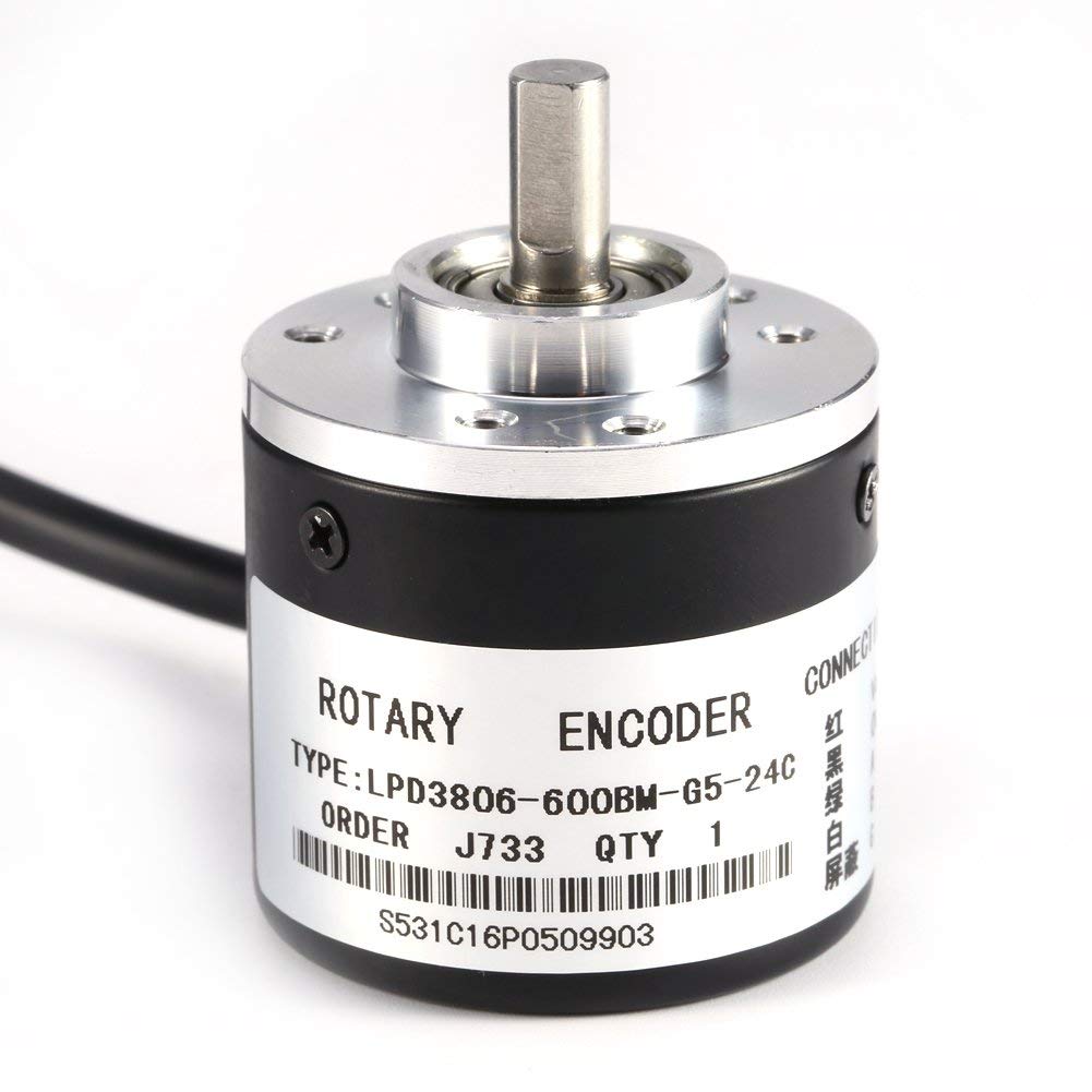 Encodeur Rotatif 600P/R Photoélectrique Incrémental 6mm 5V 24V AB 2 Phases avec Interrupteur Arbre