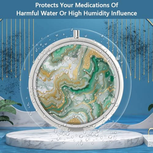 Image of Pill Box 3 Compartment Medicine Pill Case,Portable Pill Box for Pocket or Purse Pill Box Decorative Metal Medicine Vitamin Organizer Unique Gift(4PCS)