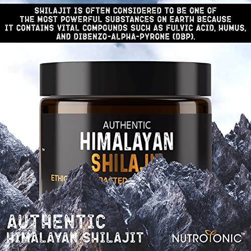 Authentic Himalayan Shilajit (Resin + Liquid Drops) By Nutrotonic, The Most Potent & Natural Source Of Fulvic & Humic Acid, Worlds Only Premium 40 Days Sun Dried Himalayan Shilajit #TOP7