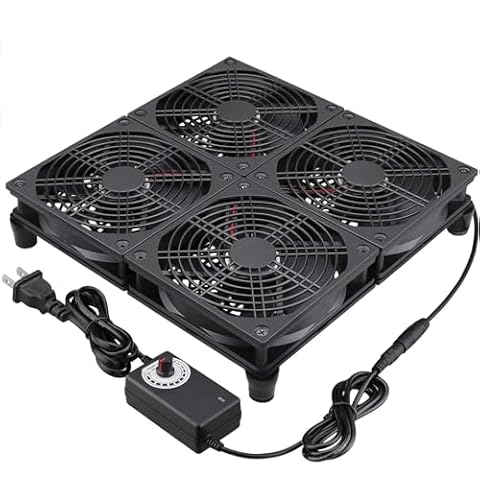 GDSTIME Rounter TV Box Cooling Fan with Speed Control, 182CFM Big Airflow Cooling for ASUS GT/RT-AC5300, Router TV Box Cooling Frame Cover