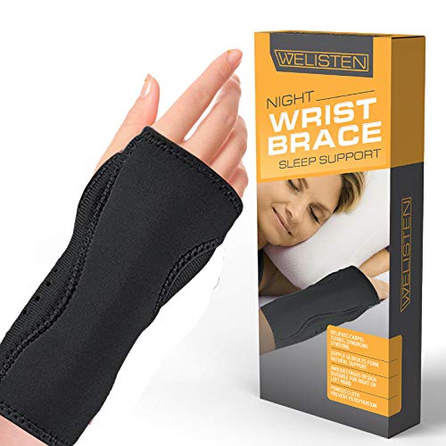 Night Wrist Sleep Support Brace, Carpal Tunnel Wrist Brace Splint Fits Both Hands Cushioned to Help With Carpal Tunnel and Relieve and Treat Wrist Pain, Adjustable