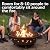 Sunnydaze Cosmic 42-Inch Large Outdoor Fire Pit - Wood-Burning Fire Pit with Round Spark Screen, Poker, and Built-in Grate