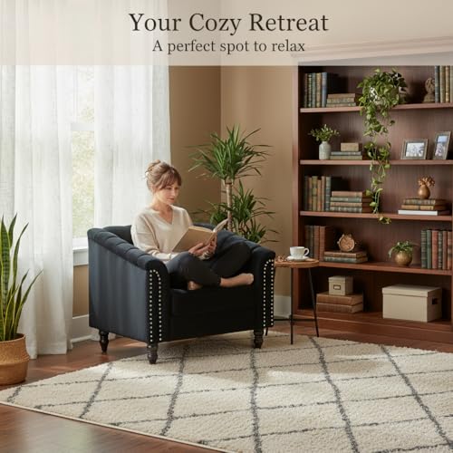 Image of Sofa and Loveseat Set, Microfiber Living Room Set with Wood Legs, 3 Piece Living Room Furniture, Modern 3-Seater Sofa + 2-Seater Loveseat + Accent Chair Sets, for Home Office, Black