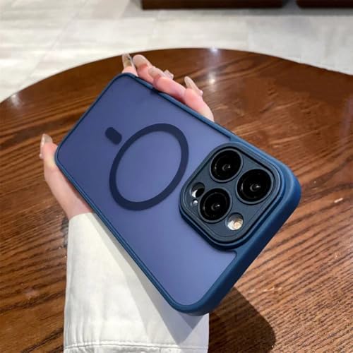 Coque iPhone 15 bleu marine antichoc pour éviter les rayures avec son film objectif mat