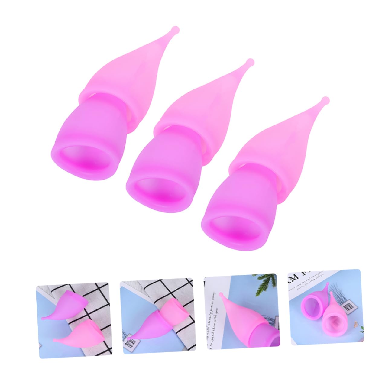 FRCOLOR 18stücke Menstruationstassen Für Leckfreie Wiederverwendbare Periodenbecher Hochwertigem Temperaturbeständigem Und Rosa Einfach Zu Verwenden Und Komfortabel