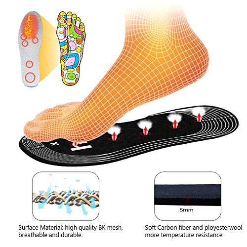Raycity Unisex Heated Insoles, Battery Powered Heated Insoles for Hunting Fishing Skiing, Winter Insoles Foot Warmers for Men and Women - Thumbnail 3