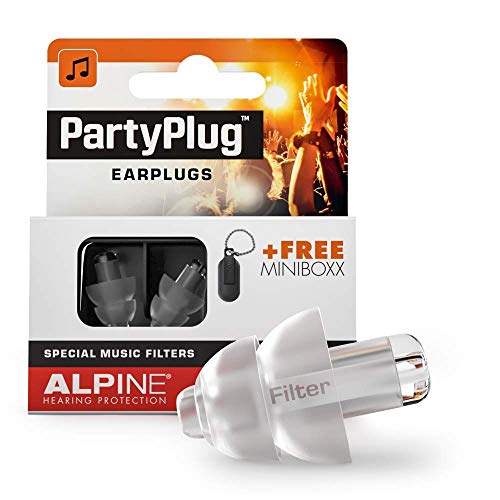 Alpine PartyPlug Oordoppen voor feesten, muziek, festivals, disco en concerten - Voorkomt gehoorschade - Hoge muziekkwaliteit + sleutelhanger - Hypoallergeen materiaal - Herbruikbaar - Transparant