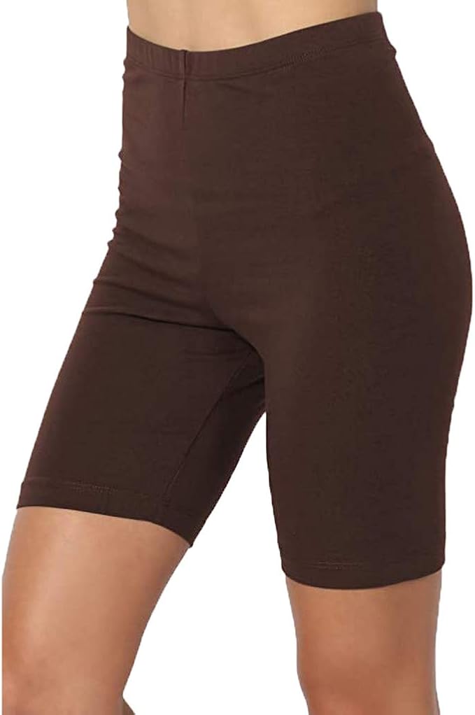 Sport Yoga Solido Metà Coscia Stretch Cotone Span Vita Alta Attivo Leggings  Corti Caff XXL : Amazon.it: Abbigliamento